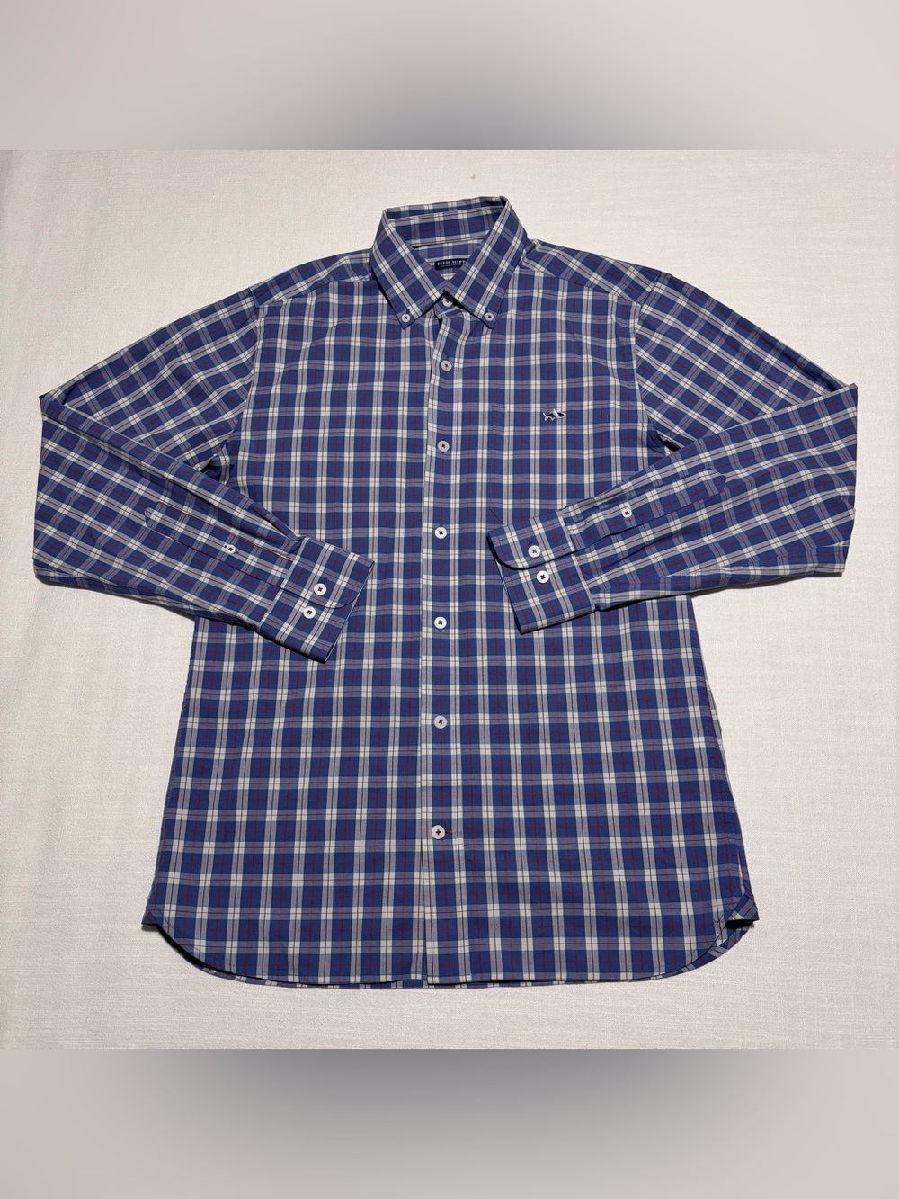 Men’s Fish Hippie Solace Collection Long Sleeve Button Down Shirt | Blue | Small